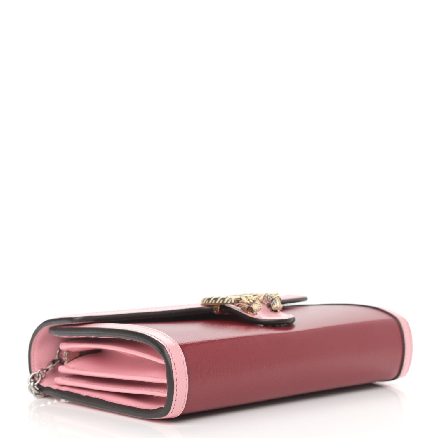 Gucci Azalea Calfskin Enamel Mini Dionysus Chain Wallet New Cherry Red Wild Rose Off White 4 of 11