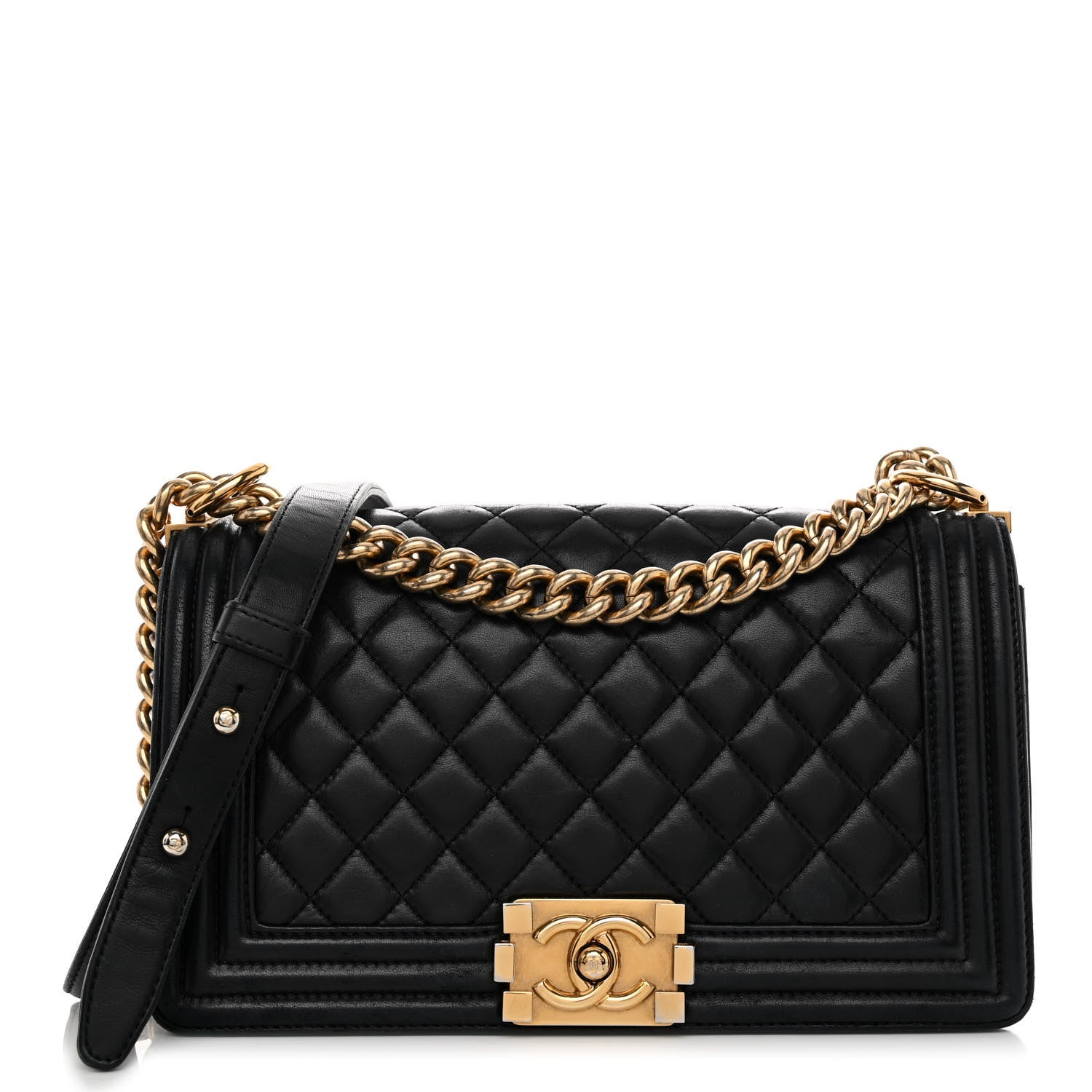 Chanel Lambskin Quilted Medium Boy Flap Black 1 of 9