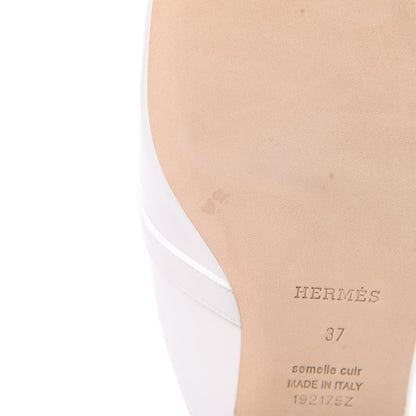 Hermes Calfskin Oz Mules 37 White 9 of 10