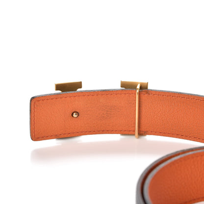Hermes Box Togo 32mm H Belt 90 Black Orange 7 of 11