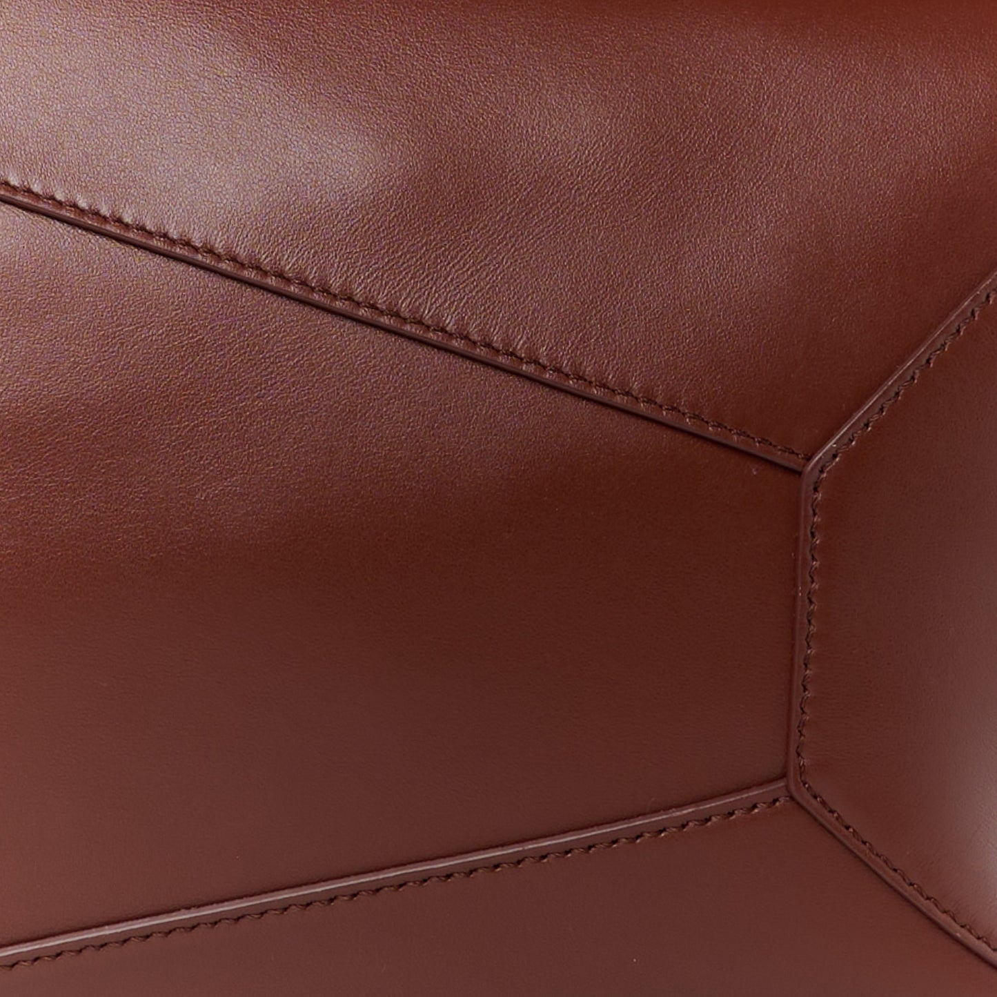 Shiny Calfskin Large Puzzle Bag Brownie
