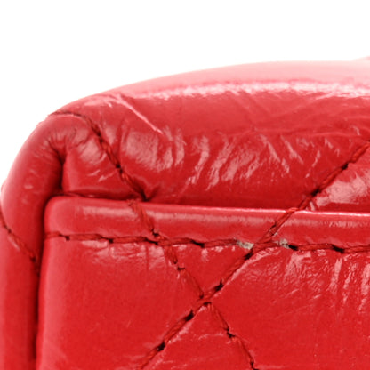Chanel Shiny Aged Calfskin Quilted Nano Kelly Shopper Dark Red 12 of 14