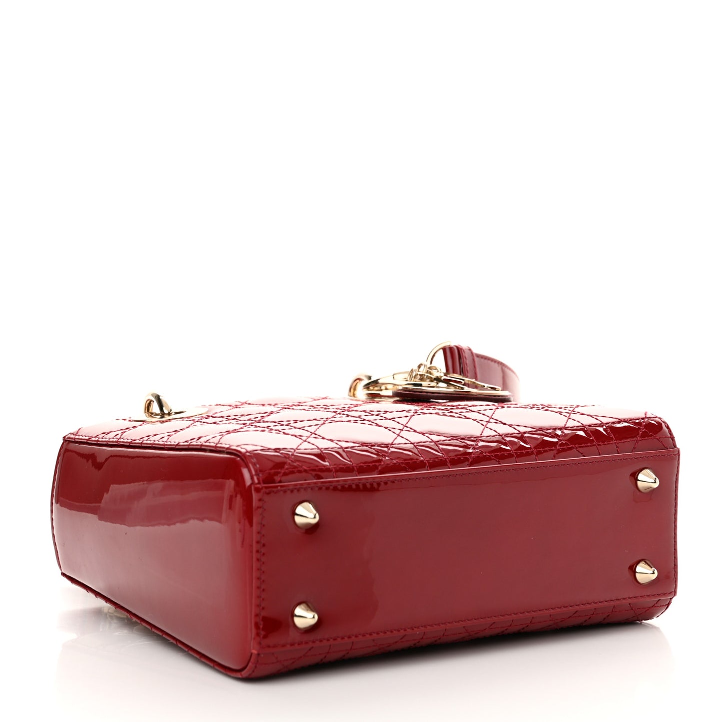 Patent Cannage Small Lady Dior Cherry Red