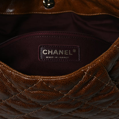 Chanel Crumpled Grained Calfskin Coco Pleats Hobo Brown 5 of 17