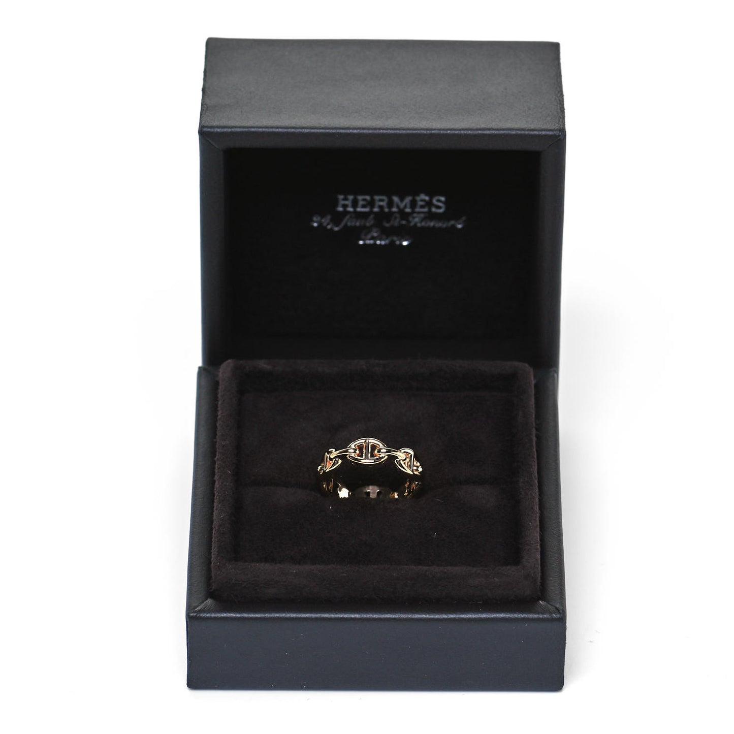 18K Rose Gold PM Chaine D'Ancre Enchainee Ring 50 5.25