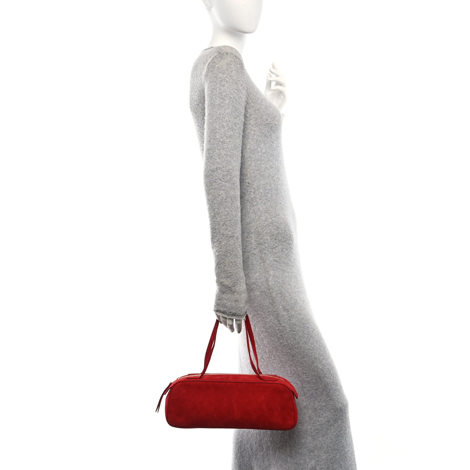 Khaite Suede Calfskin Simona Shoulder Bag Rebel 2 of 9