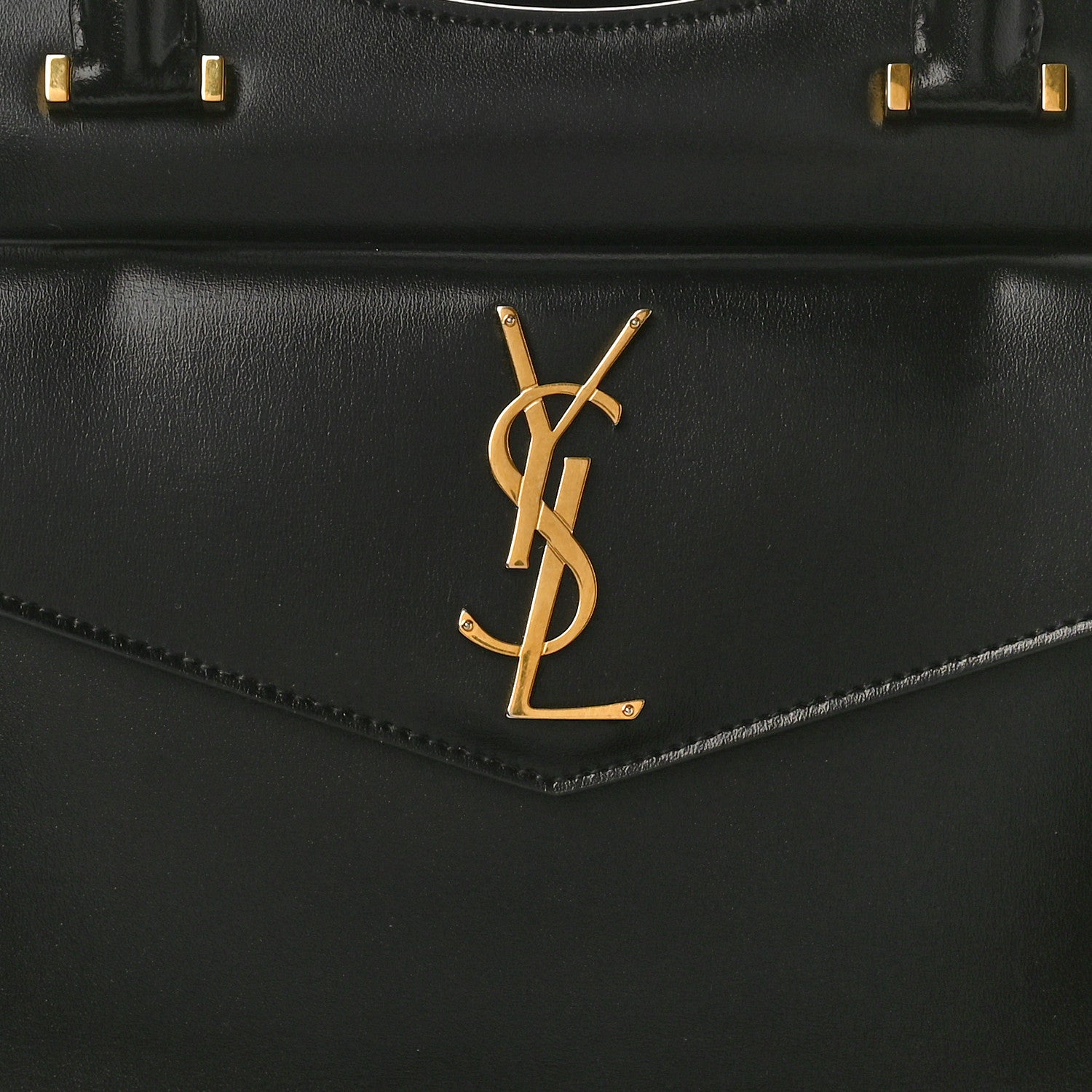 Saint Laurent Shiny Calfskin Medium Uptown Tote Black 8 of 11