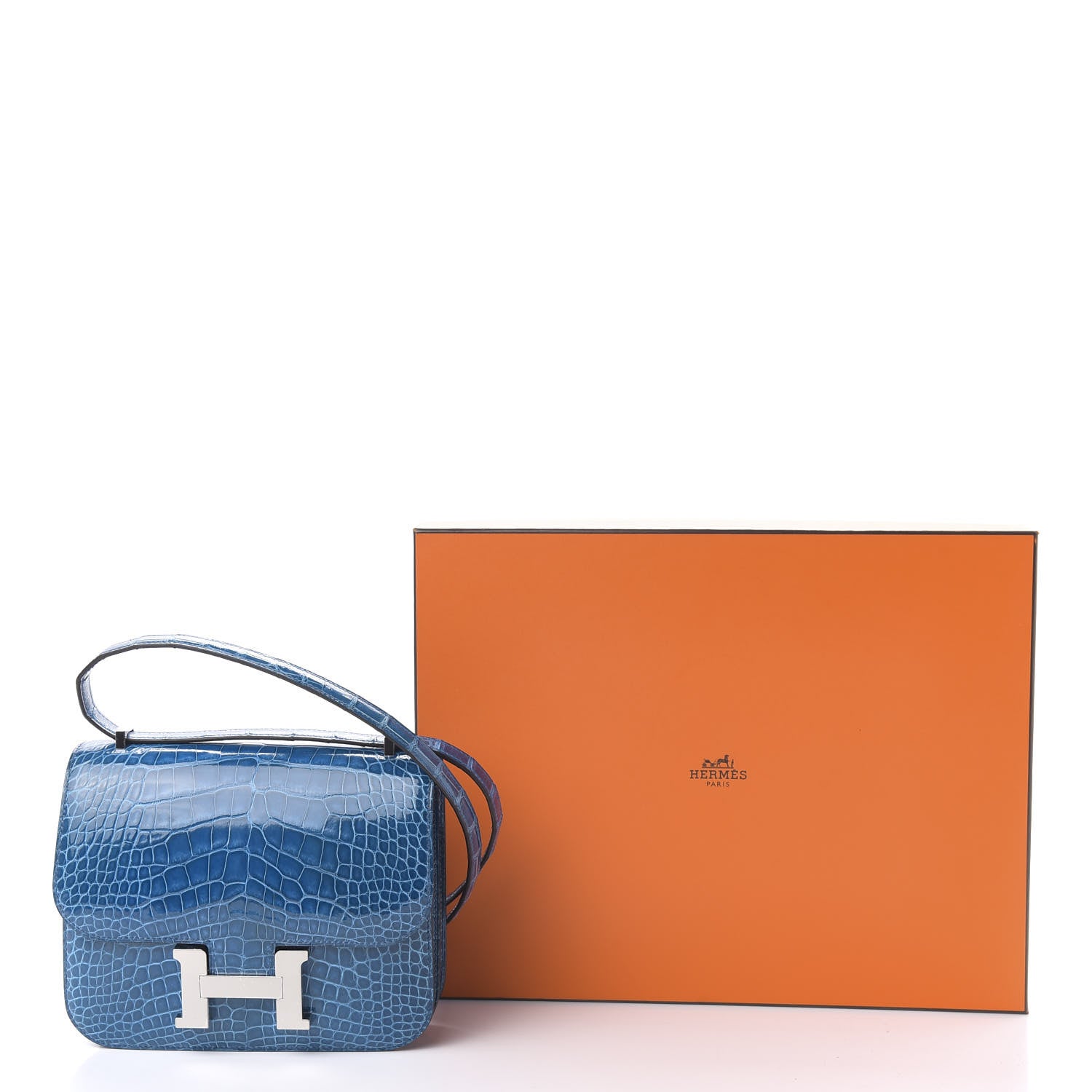 Hermes Shiny Alligator Constance 18 Mykonos 18 of 18