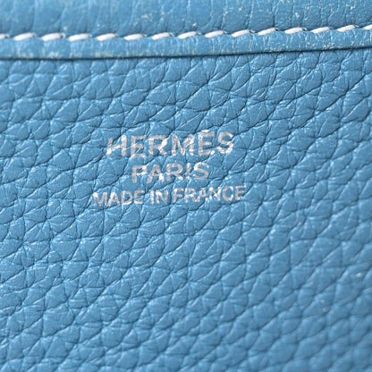 Hermes Taurillon Clemence Evelyne III GM Blue Jean 6 of 10