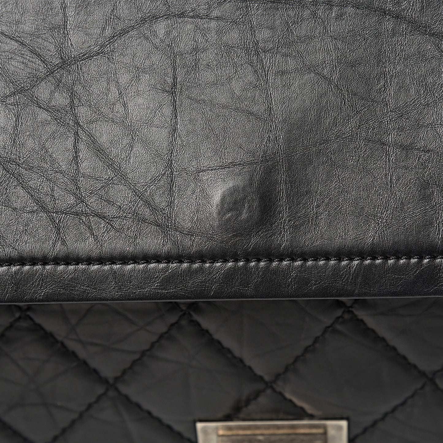 Aged Calfskin Quilted 2.55 Reissue 227 Flap Black