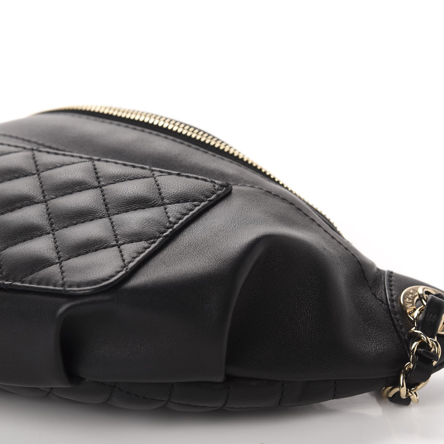 Chanel Lambskin Quilted Waist Bag Fanny Pack Black 7 of 11