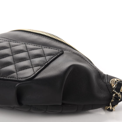 Chanel Lambskin Quilted Waist Bag Fanny Pack Black 7 of 11