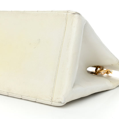 Chanel Caviar Quilted CC Tote White 11 of 16