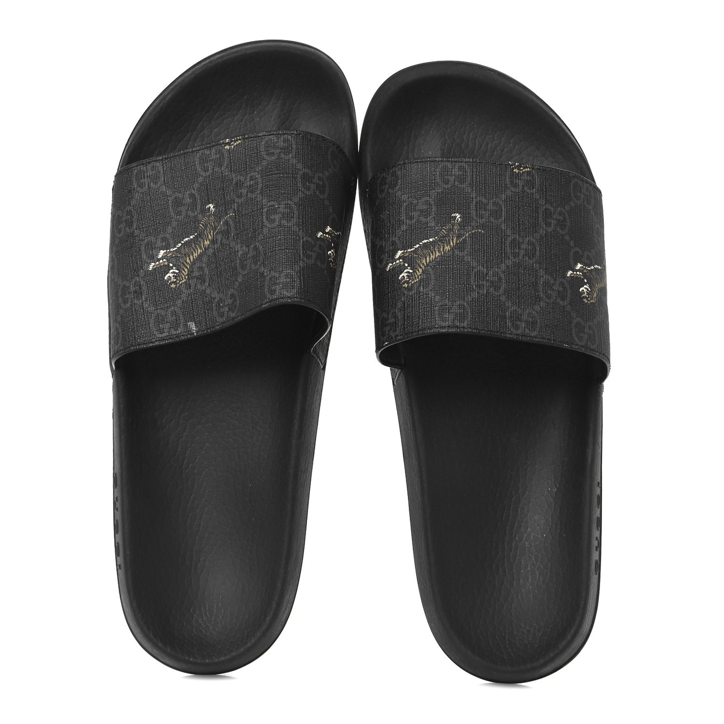 GG Supreme Monogram Tigers Mens Slide Sandals 10 Black Multicolor