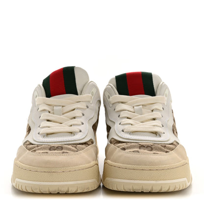 Gucci Calfskin GG Monogram Re-Web Womens Sneakers 39 White Beige Ebony 3 of 11