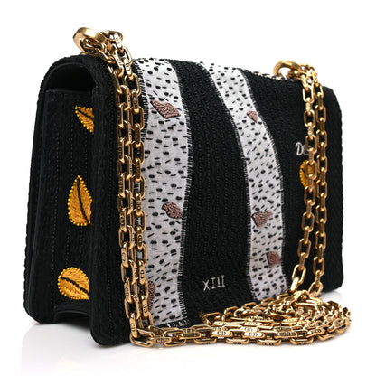 Christian Dior Canvas Embroidered Tarot J'Adior Chain Flap Bag Black Multicolor 3 of 7