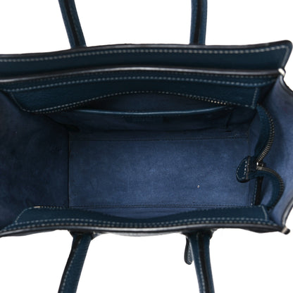 Celine Drummed Calfskin Nano Luggage Petrol 4 of 15