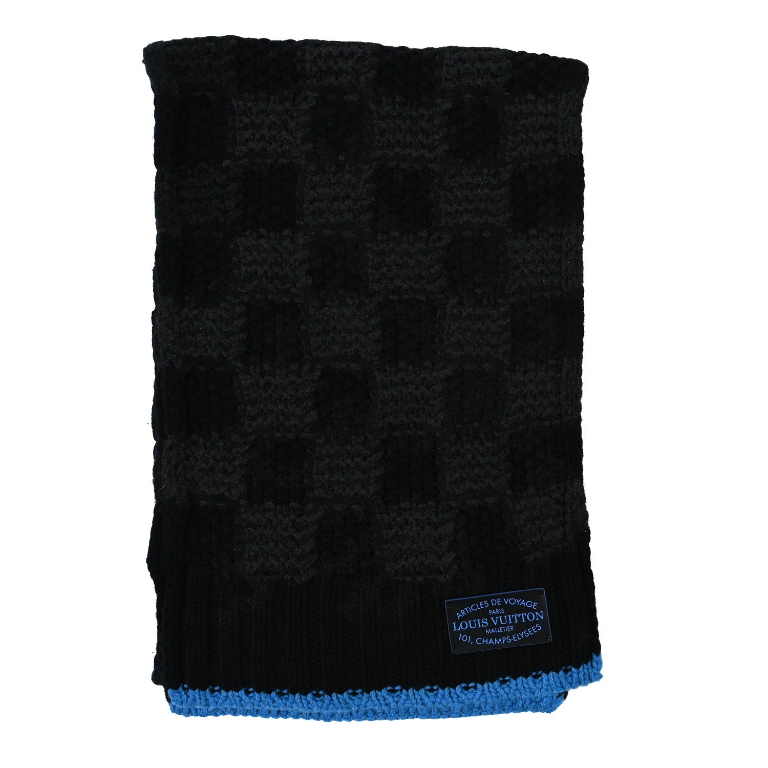 Louis Vuitton Cashmere Damier Helsinki Scarf Black 2 of 4