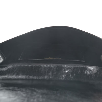 Saint Laurent Textured Patent Monogram Large Belle De Jour Clutch Black 5 of 12