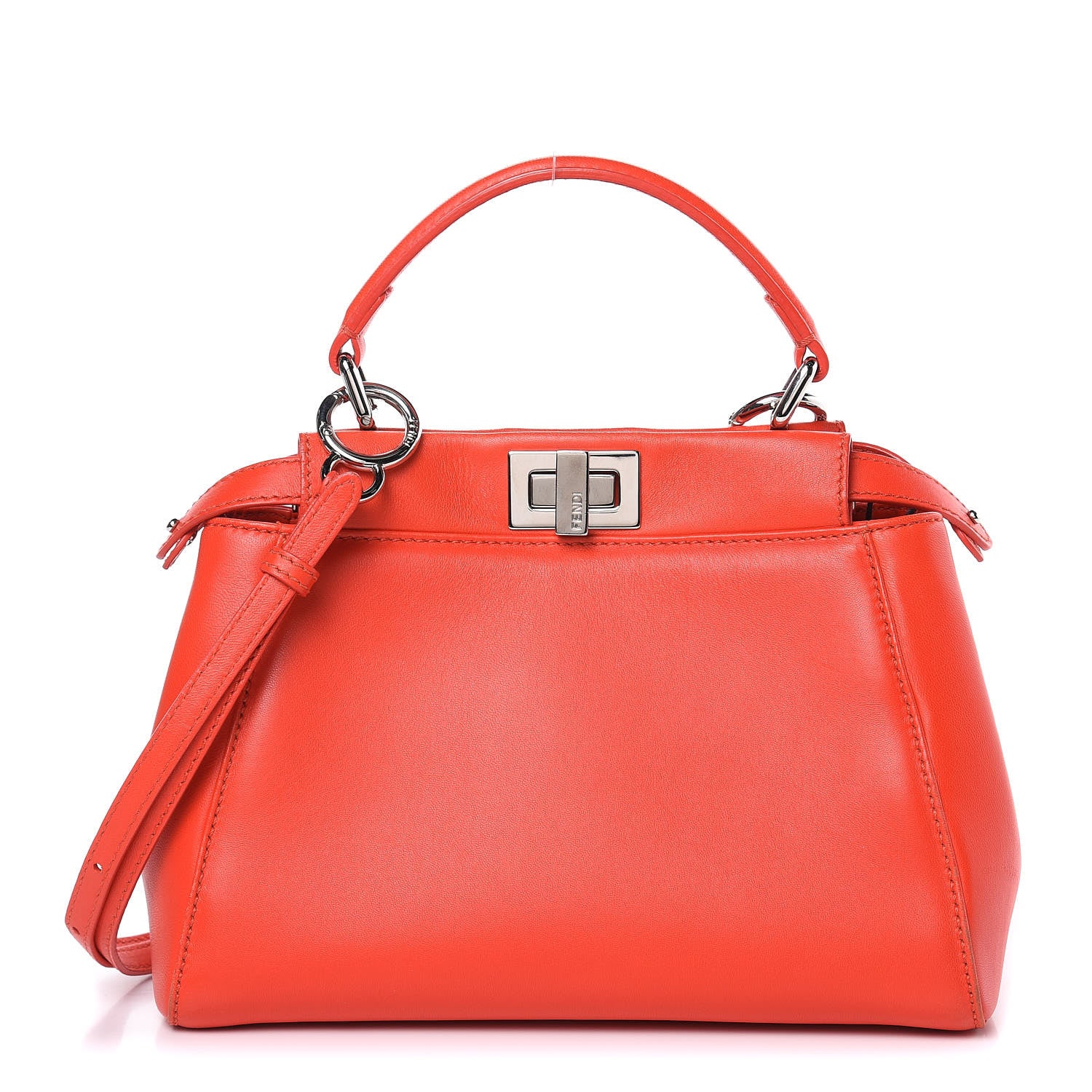 Fendi Nappa Mini Peekaboo Iconic Satchel Papavero 1 of 13