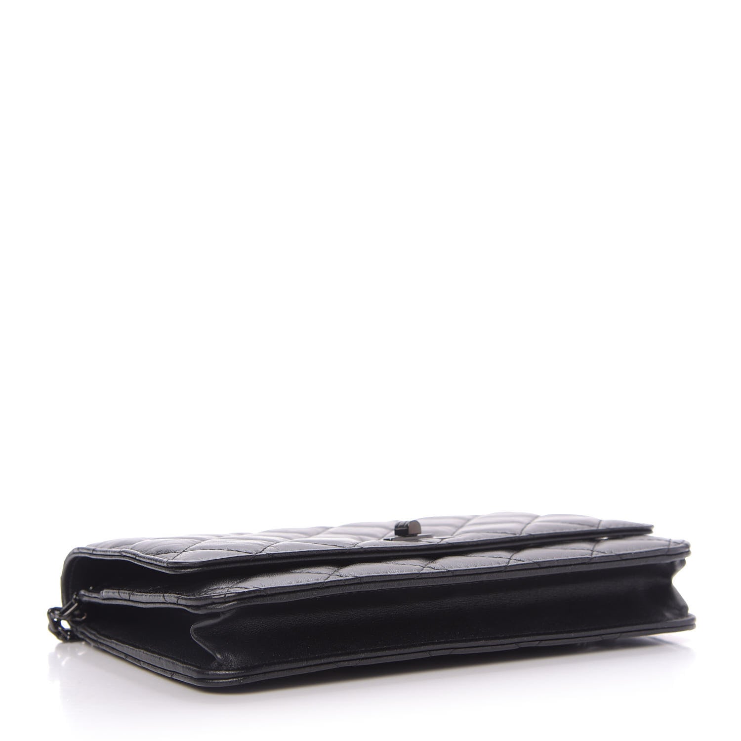 Chanel Aged Calfskin Quilted Reissue Wallet On Chain WOC So Black 4 of 10