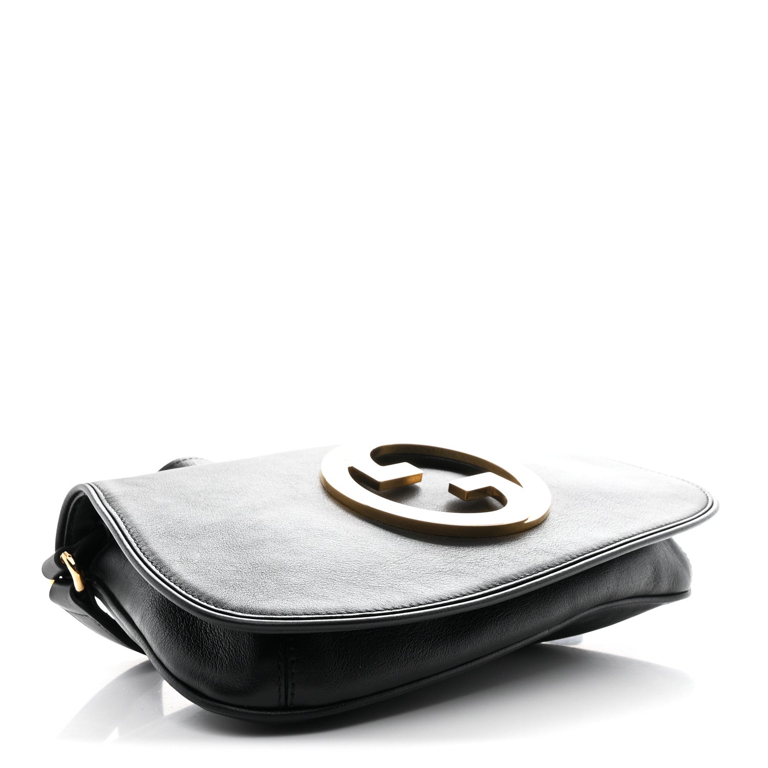 Gucci Roxy Calfskin Blondie Chain Shoulder Flap Bag Black 4 of 10