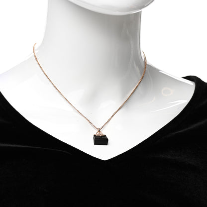 Hermes 18K Rose Gold Black Jade Kelly Amulettes Pendant Necklace 2 of 6