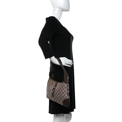 Gucci Monogram Lobster Clasp Jackie O Hobo Brown 2 of 12