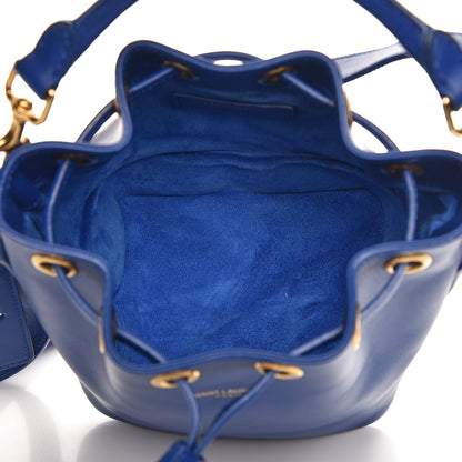 Saint Laurent Calfskin Small Emmanuelle Bucket Bag Blue Marjorelle 6 of 9