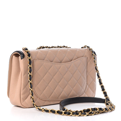 Chanel Caviar Quilted Medium CC Filigree Flap Beige Black 3 of 9