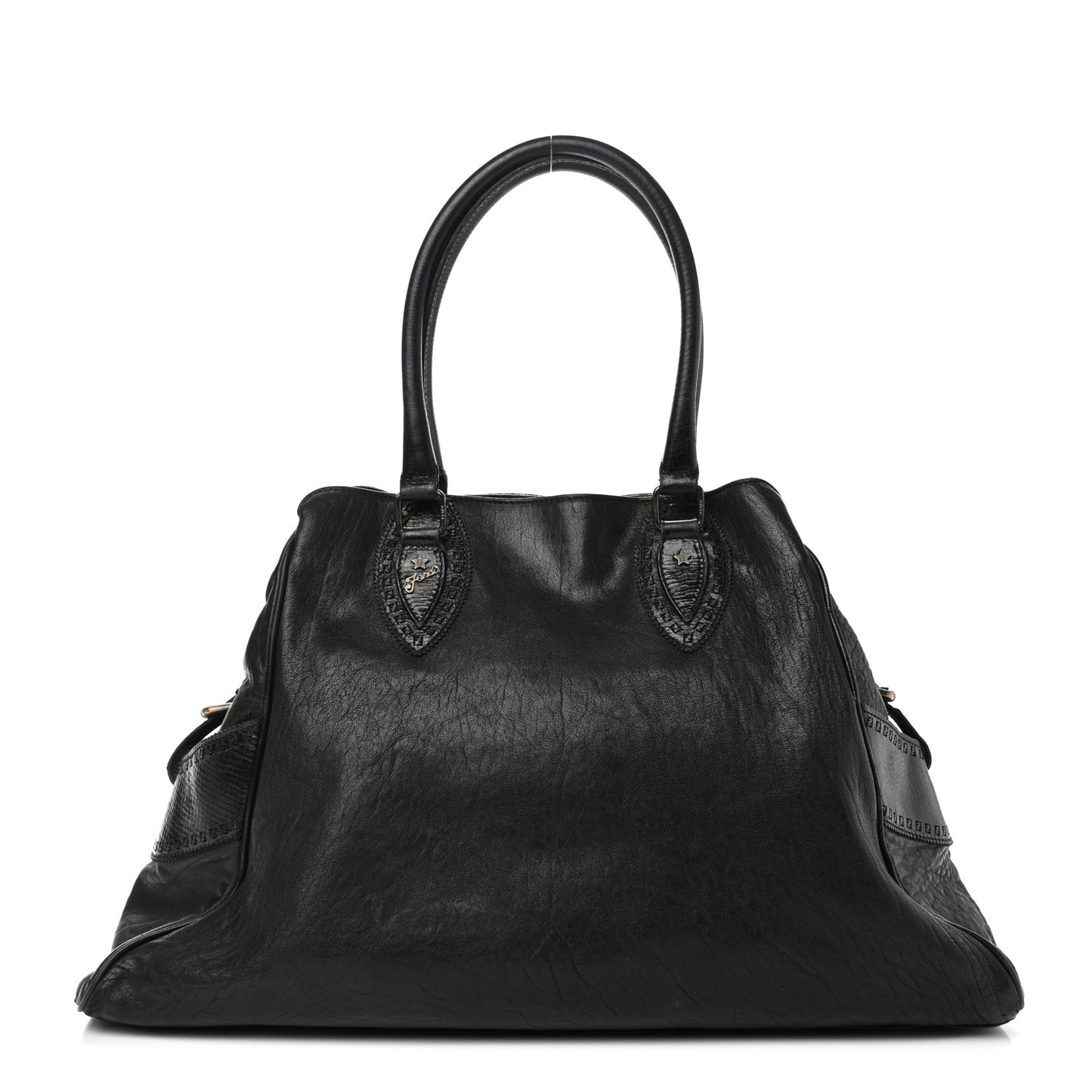 Distressed Lambskin Large Bag De Jour Tote Black