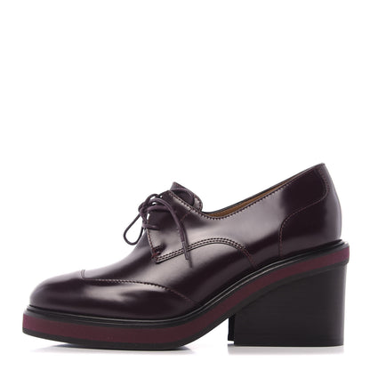 Hermes Tuscan Calfskin Nadege 70 Derby Pumps 36.5 1 of 9