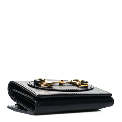 Gucci Boarded Plutone Calfskin Horsebit 1955 Tri Fold Wallet Black 4 of 10