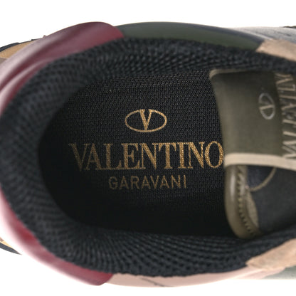 Valentino Garavani Nappa Suede Camouflage Womens Rockrunner Sneakers 38.5 Army Green Beige 7 of 13