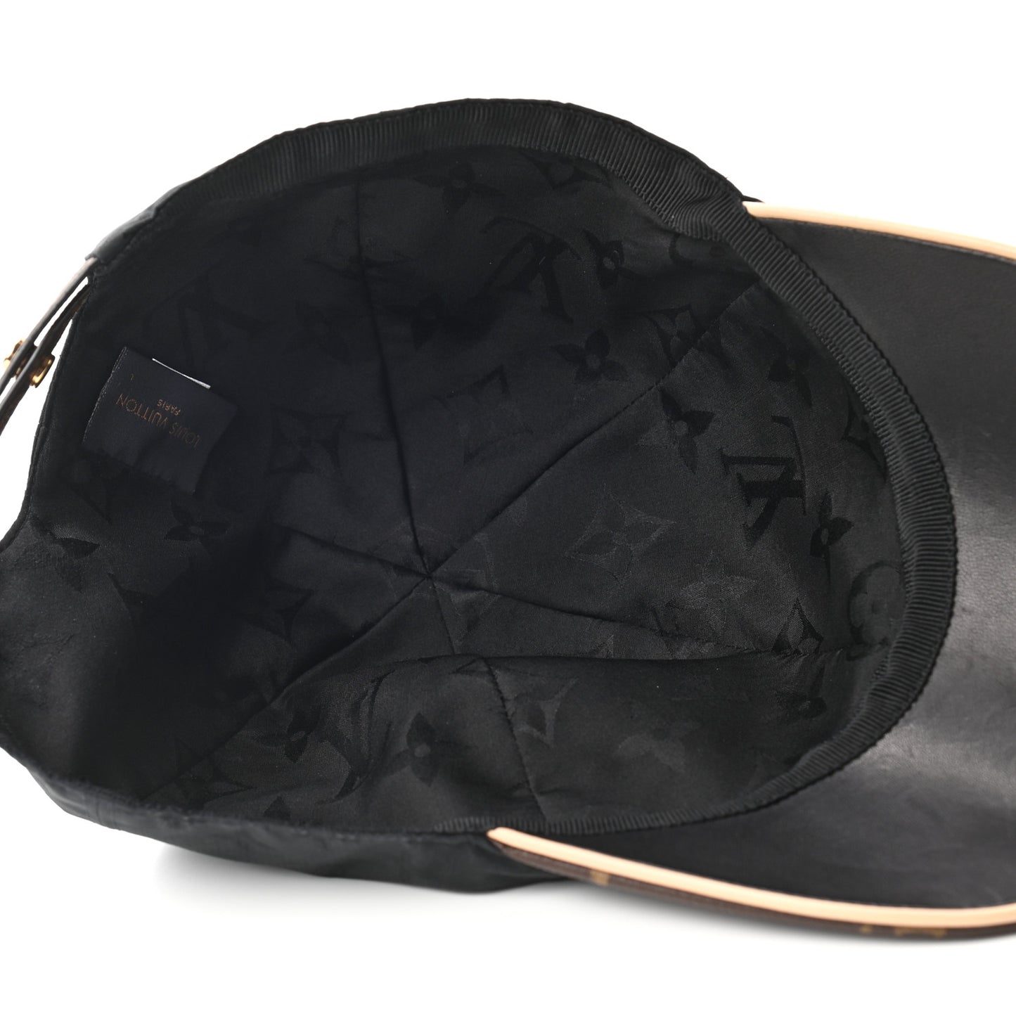 Polyester Silk Monogram LV Get Ready Cap L Black