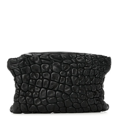 Prada Lambskin Embossed Pouch Black 1 of 6