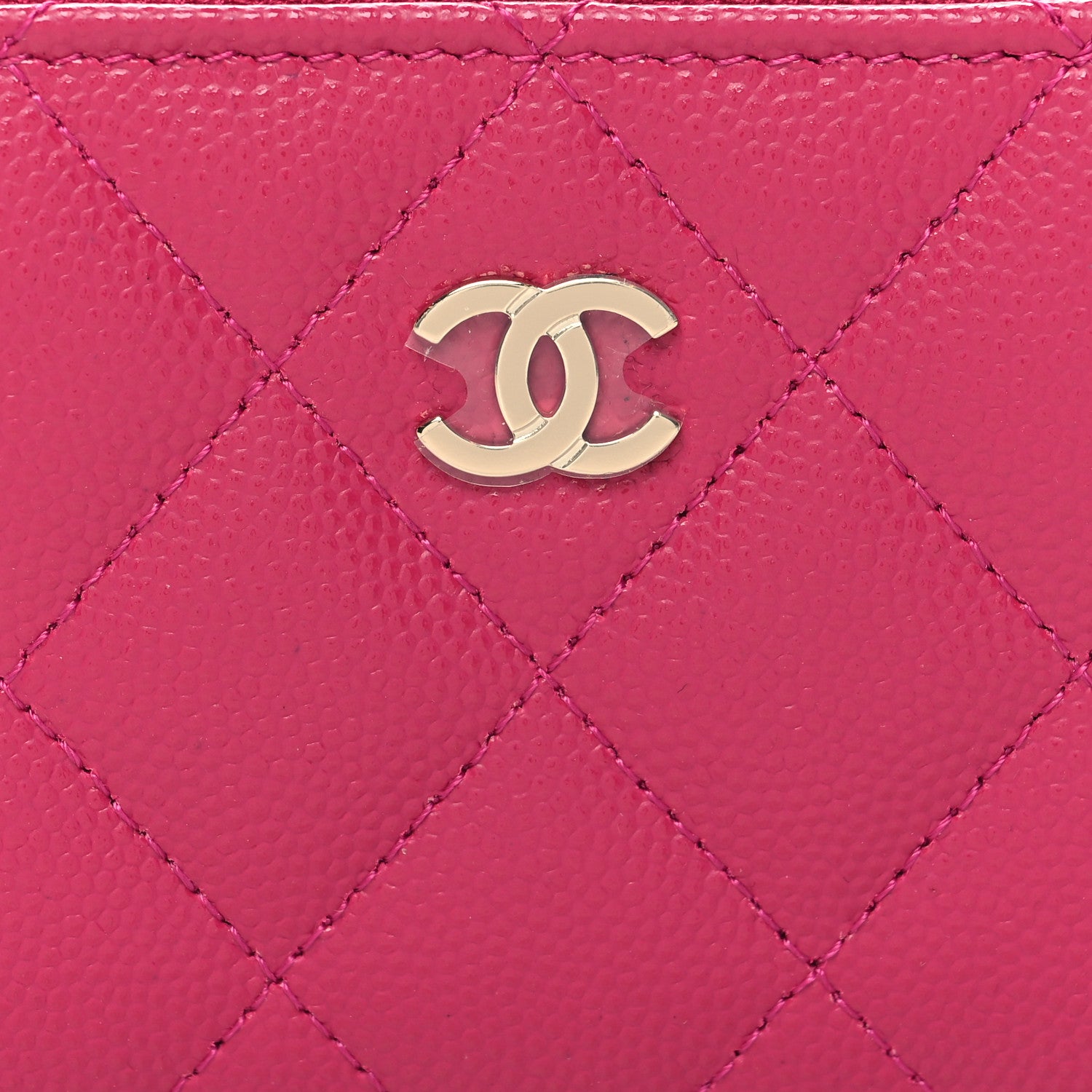 Chanel Caviar Quilted Zip Coin Purse Fuschia 8 of 8