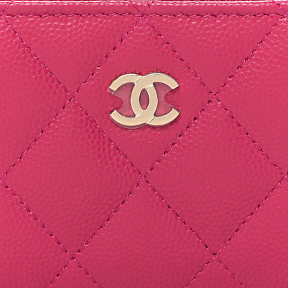 Chanel Caviar Quilted Zip Coin Purse Fuschia 8 of 8