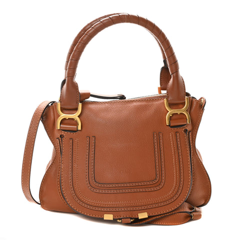 Calfskin Small Marcie Satchel Tan