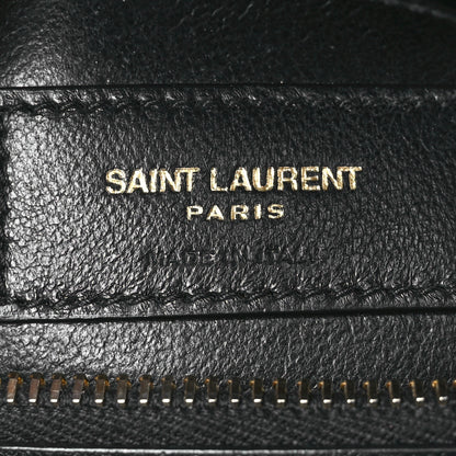 Saint Laurent Sheepskin Matelasse Chevron Monogram Medium College Bag Black 6 of 11