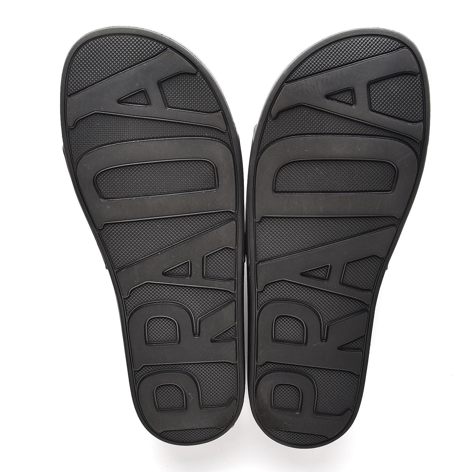 Prada PVC Logo Embossed Pool Slide Sandals 40 Black 5 of 8