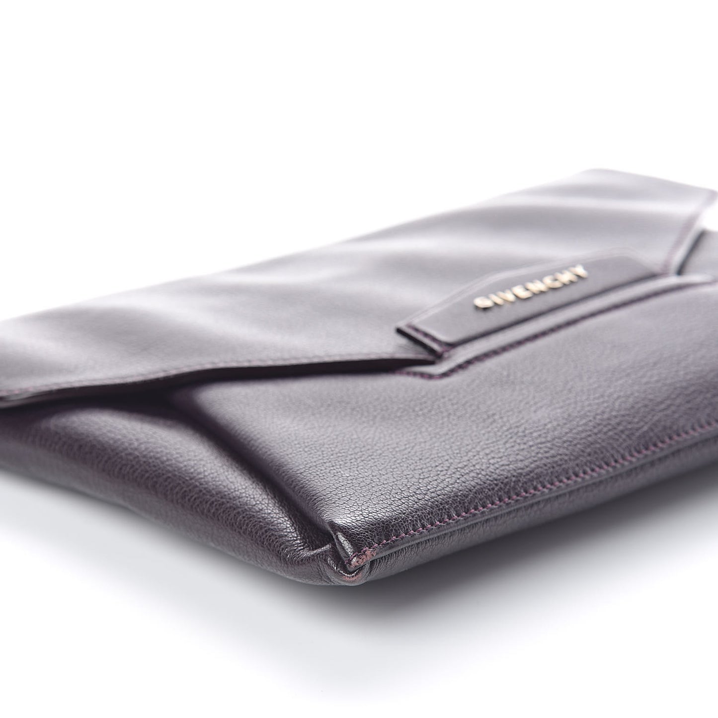 Sugar Goatskin Medium Antigona Envelope Clutch Aubergine