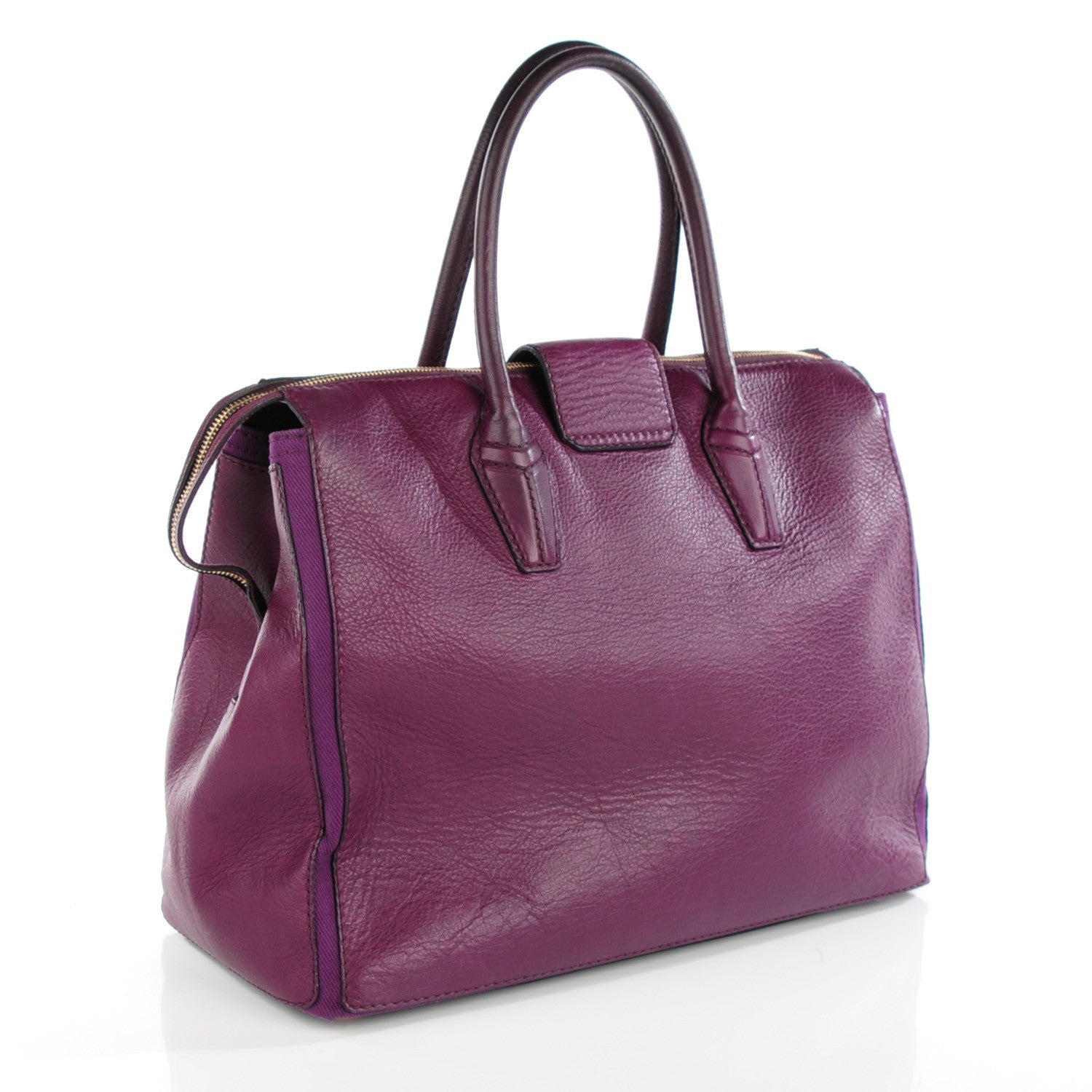Saint Laurent Calfskin Muse Two Cabas Magenta 3 of 9