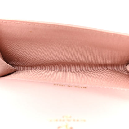 Chanel Lambskin Quilted Stitch Flap Card Holder Pink White 5 of 9
