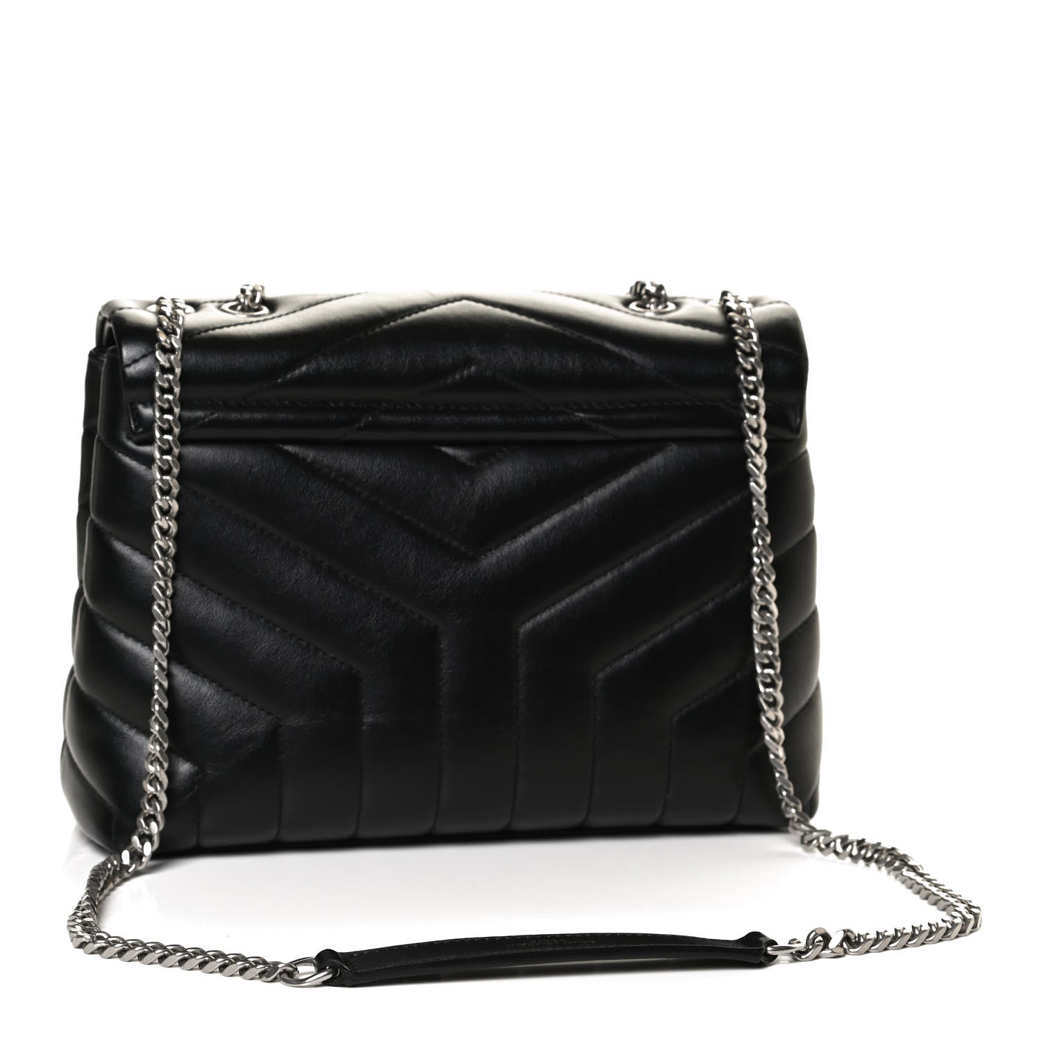 Saint Laurent Calfskin Y Quilted Monogram Small Loulou Chain Satchel Black 3 of 13