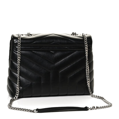 Saint Laurent Calfskin Y Quilted Monogram Small Loulou Chain Satchel Black 3 of 13