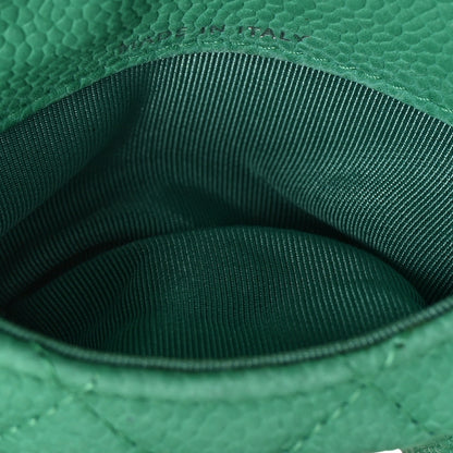 Chanel Iridescent Caviar Quilted Flap Zip Card Holder Green 5 of 9