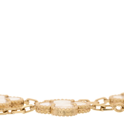 Van Cleef & Arpels 18K Yellow Gold Mother of Pearl 5 Motifs Vintage Alhambra Bracelet 3 of 4