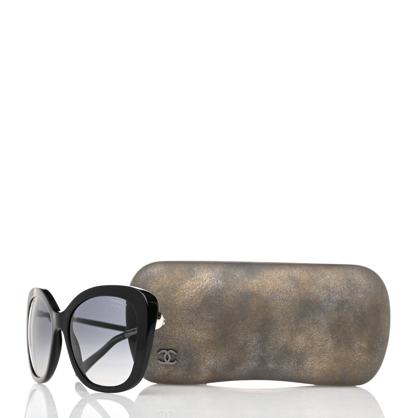 Acetate Polarized Butterfly Winter Pearl Sunglasses 5339-H-A Black