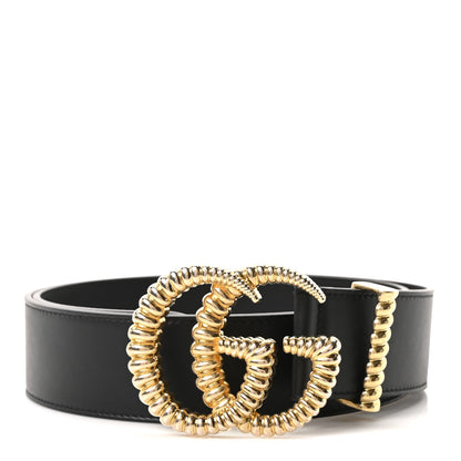 Gucci Moon Calfskin Torchon Double G Belt 85 34 Black 1 of 5